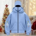 thumbnail image 2 of TTUHYWXI Christmas Balaclava Hoodie Zipper Winter Hoodies for Men Women Trendy Double Layer Hooded Sweatshirt Fleece Zip Jacket (Sky Blue, M), 2 of 4