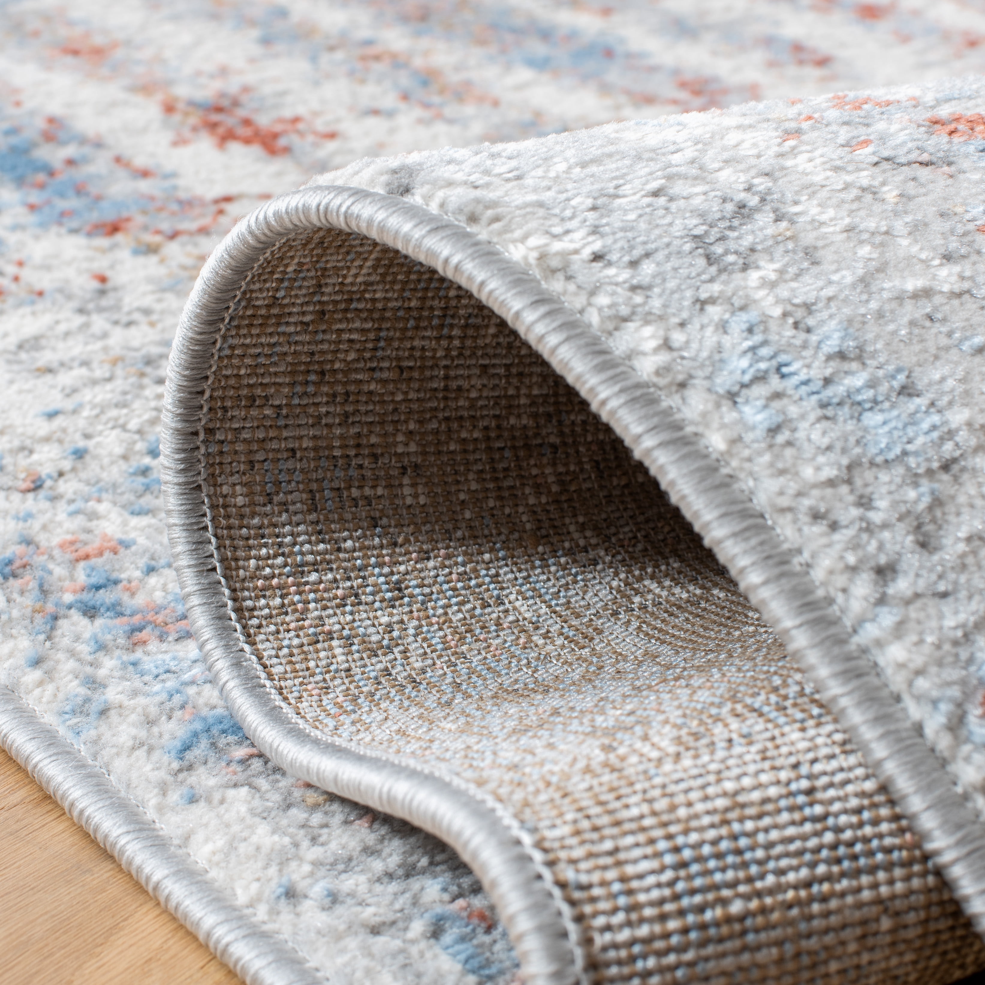 SAFAVIEH Amelia Denny Distressed Area Rug, Gray/Rust, 4'5" x 6'5"