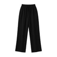 thumbnail image 7 of KIHOUT Womens Elastic Waist Capri Pants with Pockets Solid Color Casual Loose Fit Cropped Ankle Length Trousers for Summer Spring Daily Wear, 7 of 7