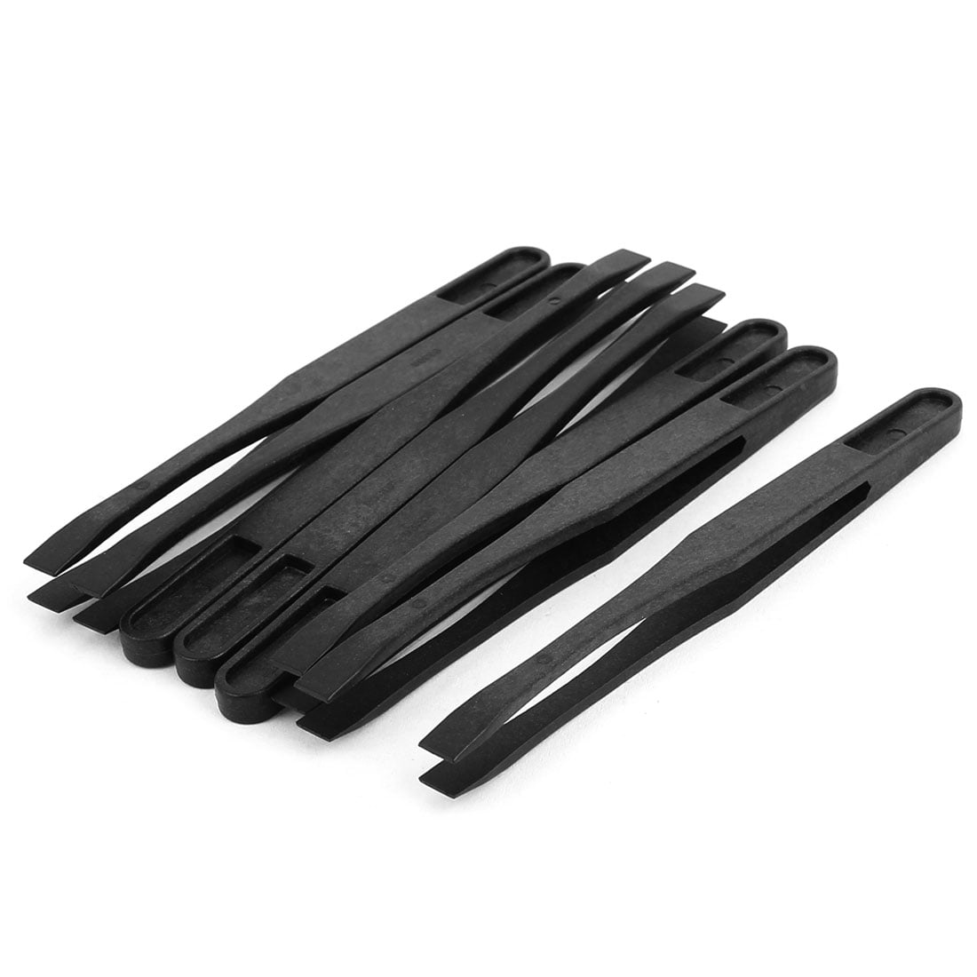 Uxcell 4.5 Length Black Plastic Anti-Static Tweezers Repair Tool 