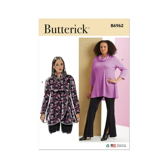 Butterick Sewing Pattern 6962 - Women's Knit Tops, Sizw: W3 (30W-32W-34W-36W-38W)