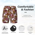 thumbnail image 3 of Sikiie Flower Bunny Print Men's Double Layer Swimming Trunks, Adjustable Waistband and Pockets Sports Swimming Trunks, Beach Swimwear-Small, 3 of 6