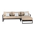 thumbnail image 3 of Pemberly Row Olefin Fabric/Metal Aluminum Outdoor Sectional in Beige/Bronze, 3 of 5