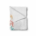thumbnail image 2 of Beach Saying Soft Flannel Fleece Throw Blanket, Brush Lettering Composition with 2 Sunbeds and an Umbrella, Cozy Plush for Indoor and Outdoor Use, 60" x 80", Pale Orange Coral, by Ambesonne, 2 of 6