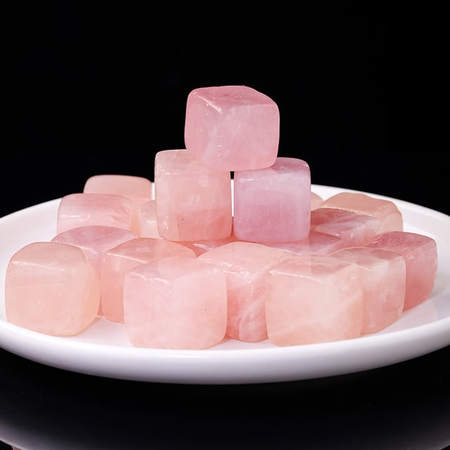 Xiao Hua Piedra de cristal natural en bruto de 100 g, piedra de bloque, piedra aromática rosa, piedra aromática expandida, decoración de pecera, piedra de bloque natural, 1,5-2 cm