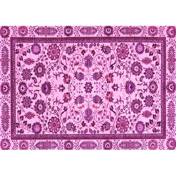 Ahgly Company Indoor Rectangle Abstract Pink Modern Area Rugs, 2' x 5'