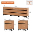 thumbnail image 2 of WAMPAT Dresser and Nightstand Set of 3, 94.5 Inches Dresser with 6 Drawers, 2 Nightstand with Drawer and Cabinet for Bedroom, Bedroom Furniture Set, Mocha, 2 of 13