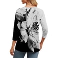 thumbnail image 5 of Texiao 3/4 Length Sleeve Women's Tops V Neck Casual Tunic Tops Basic Shirts Loose Fit Blouse, 5 of 7