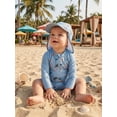 thumbnail image 2 of Baby Toddler Boy Rashguard Set Marine Life Printed Tops Shorts, Hat, 2 of 7