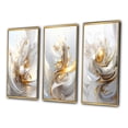 thumbnail image 3 of Designart "Gold Sphere on White Fractal Delight II" Fractals Framed Wall Art Set Of 3 - Gold Transitional Frame Gallery Wall Set For Home Decor, 3 of 6