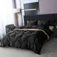 thumbnail image 4 of Uutvmp Pinch Pleated Duvet Cover Set, Queen Size Pintuck Bedding Set, Soft Pintuck Tufted Comforter Cover with 2 Pillow Shams Luxury Microfiber Quilt Cover Solid Breathable Zipper, 3 Pieces, 4 of 6