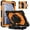 Black+Orange, variant on Case for Samsung Galaxy Tab A9 / Tab A9 Plus 11 inch 2023 Model (SM-X210/X216/X218) Contrast Color Multi-functional Cover With Wrist Chain and Shoulder Strap