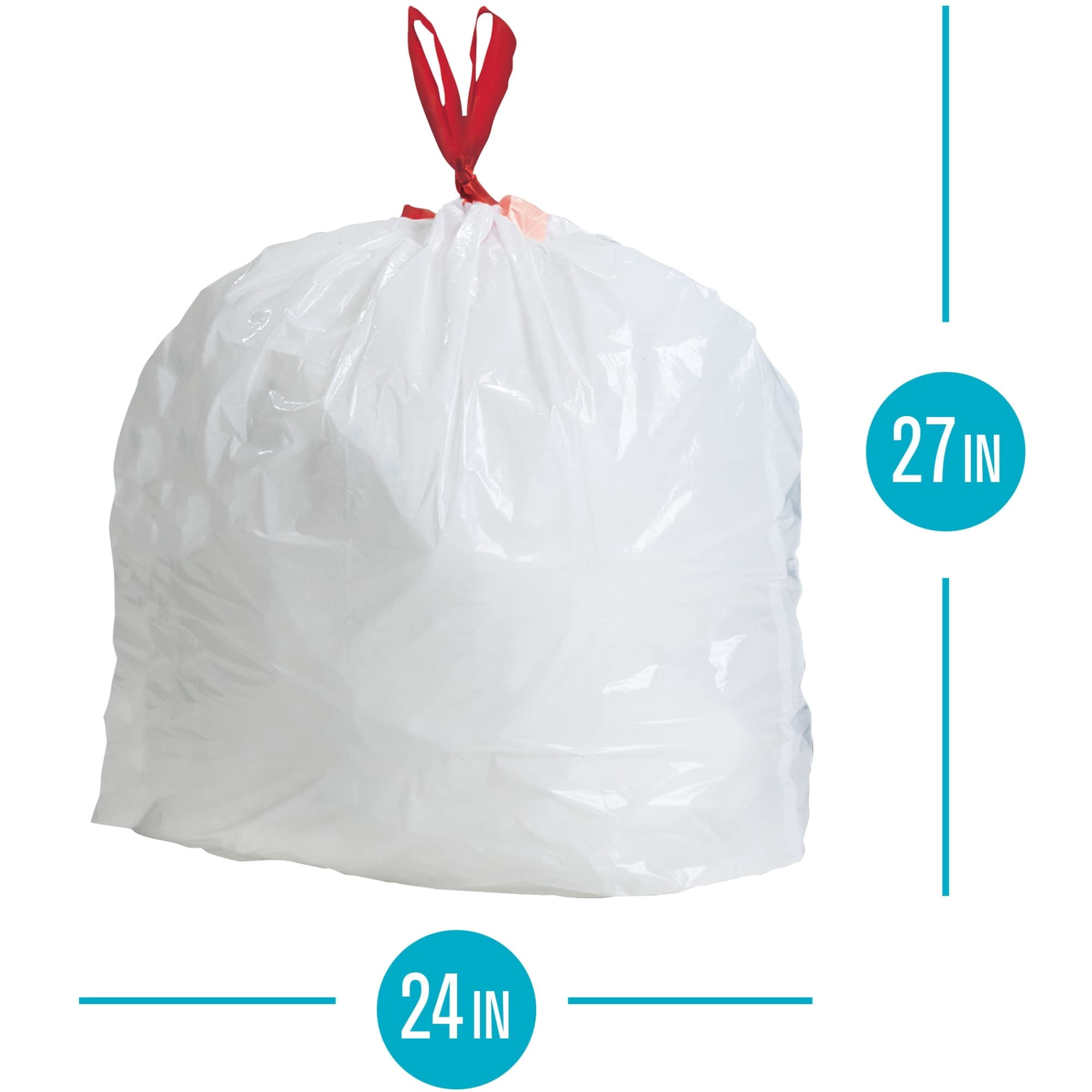 Highmark 0.9-mil Drawstring Trash Bags, 13 Gallons, White, Box Of 120, DP848808
