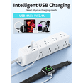 thumbnail image 7 of DEPOW 12-Outlet Surge Protector Power Strip with 3 USB Ports, 5 Ft Cord, Wall Mount Outlet Extender, Desk Charging Station for Home Office Dorm, White, 7 of 7