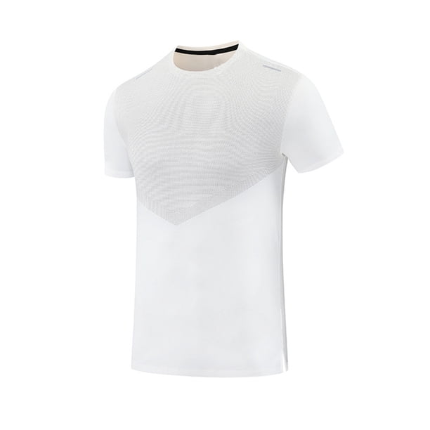 Camiseta Deportiva de Color Sólido de los Hombres, Top de Manga Corta Respirable Hielo de Verano para Correr Al Aire Libre Y Desgaste Casual, Camiseta Atlética de Humedad