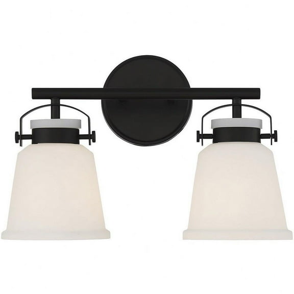 2 Light Vanity Light in Transitional Style-10.5 inches Tall and 16 inches Wide-Matte Black Finish Bailey Street Home 159-Bel-4636339