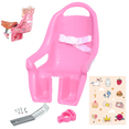 thumbnail image 2 of Doll Bike Seat for Girls Bicycle with DIY Unicorn Decals, Baby Doll Bicycle Carrier, Kids Bike American Doll Accessories, Pink, 2 of 8