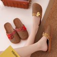thumbnail image 4 of Zapatillas de verano de bambú para mujer, de lino, con suelo de madera, para el hogar, para parejas, de paja, para el interior, para hombre, 4 of 6