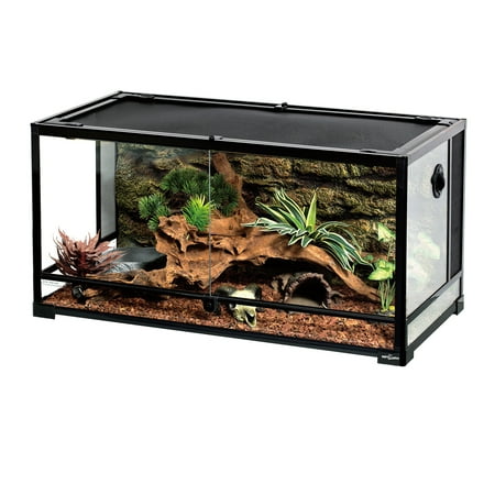 REPTIZOO Reptile Glass Terrarium,Double Hinge Door with Screen Ventilation Reptile Terrarium 36" x 18" x 18"