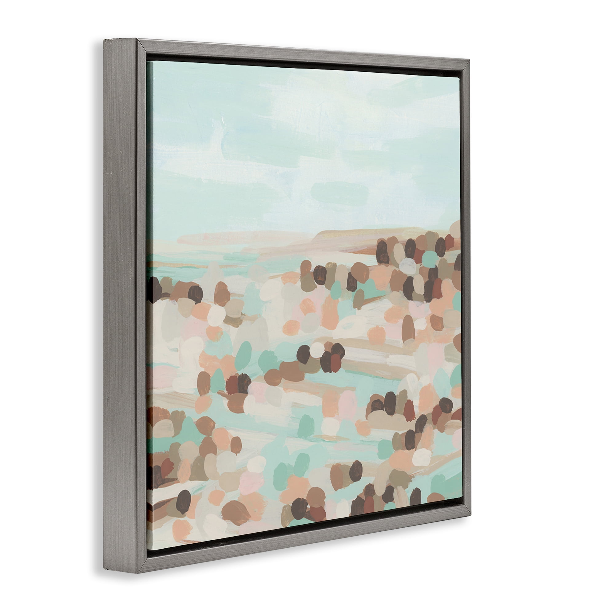Stupell Industries Desert Landscape Impression Landscape Painting Gray Floater Framed Canvas Art Print Wall Art, 25 x 25