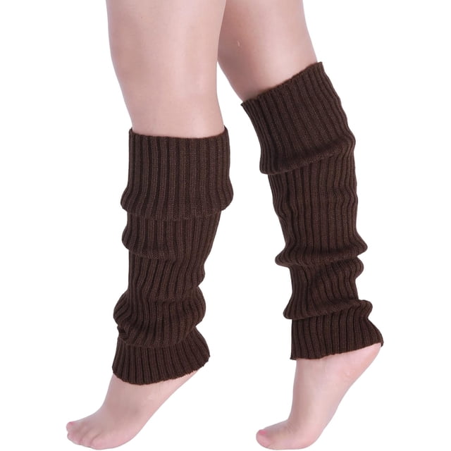 Zhengup Women's Solid Rib Knit Leg Warmers Y2K 80s Socks