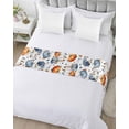 thumbnail image 5 of Xipuska Thanksgiving Blue Pumpkin Bed Runners for Queen Size Bed, Decorative Bed Throws for Foot of Bed, Fall Leaves Daisy Country Bed Runner Sofa Throw Bedding Scarf Protector Slipcover for Bedroom, 5 of 6