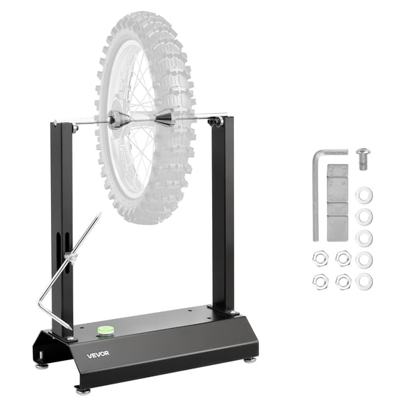 VEVOR Motorcycle Wheel Balancer, 88.2 lbs Capacity, Tire Balancer & Truing Stand with Adjustable Centering Cones and Truing Pointer, Balancing Tools for Most Motorcycles & Bicycles, 32-Inch Wheel Dia