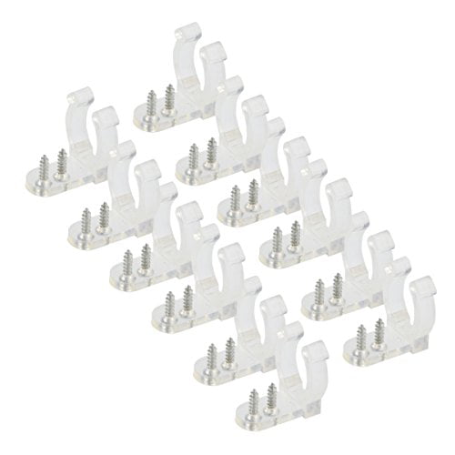 DELight® 50 Pcs 1/2" LED Rope Light Holder Wall Mounting Clips PVC Accessories