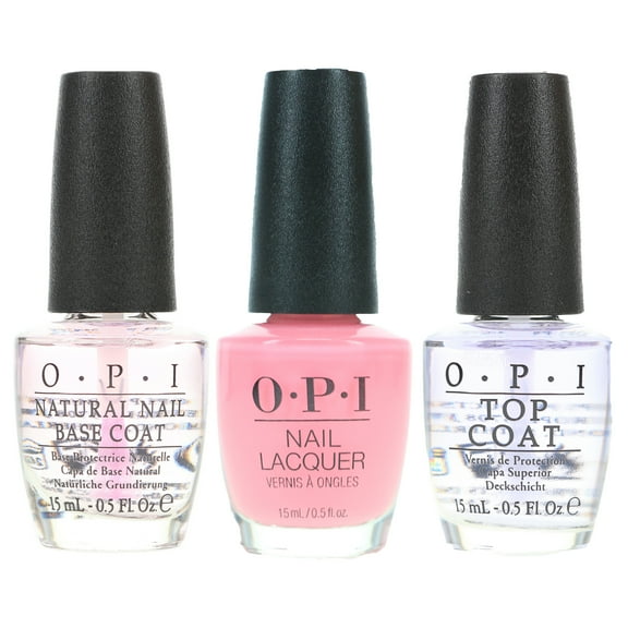 OPI It's A Girl 0.5 oz, Top Coat 0.5 oz & Natural Nail Base Coat 0.5 oz Combo Pack