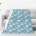 thumbnail image 4 of Salouo Pelican Reed And Fish Print Bed Blankets,Flannel Blanket Comfortable Air Conditioning Blanket Lightweight Blanket for Sofa Bed Travel & Couch -50"x40", 4 of 8