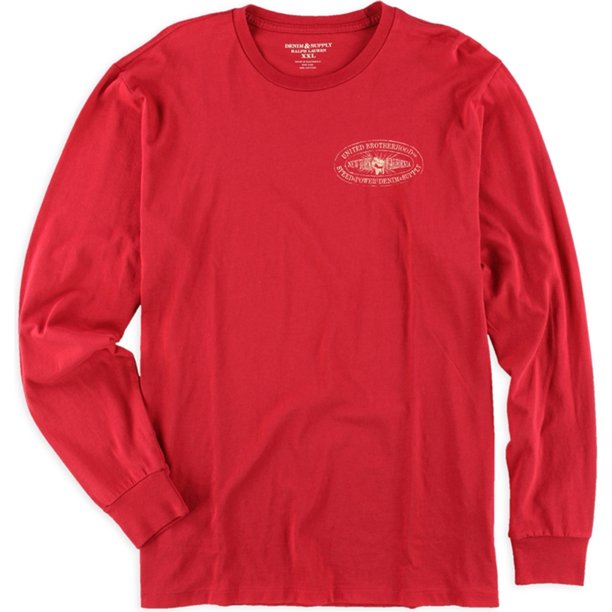 Camiseta gráfica Ralph Lauren para Hombre con Logo LS Rojo Pequeña