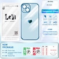 thumbnail image 6 of LeYi for iPhone 15 Case: Soft Cute Shockproof Slim, Tempered Glass Screen Protector 2 Pcs, Blue, 6 of 7
