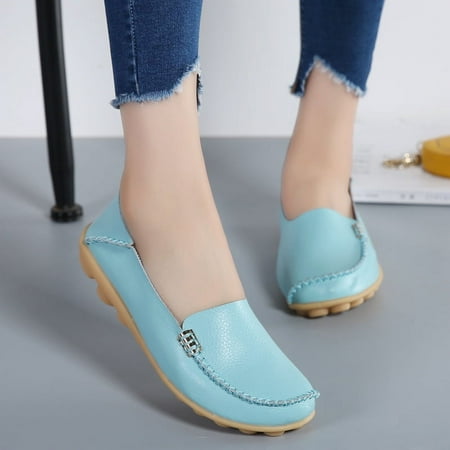 Going Outfits - DUOYANGJIASHA Women s Comfortable Loafers Casual Round Toe Moccasins Wild Driving Flats Soft Walking Shoes Women Slip On-43