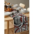 thumbnail image 6 of Table Runner Dresser Scarves 120 Inch Long, Modern Abstract Splicing Circle Art Linen Dining Table Runners Red Grey White Tabletop Scarf for Wedding Holiday Party Kitchen, 6 of 7
