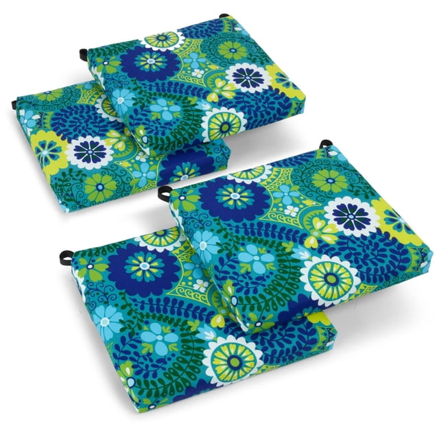 Cojines para sillas de exterior Blazing Needles Azure, 20 x 19 cm, paquete de 4
