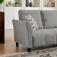 thumbnail image 4 of 79" Convertible Sectional Sofa Set, Small L Shaped 3-Seat Couch with Reversible Chaise and Accent Chair, Modern Linen Sofas Couches for Living Room, LightGrey, 4 of 9
