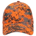 thumbnail image 2 of Men’s Camouflage 6 Panel Adjustable Low Profile Baseball Cap, Digital Neon Orange, 2 of 3