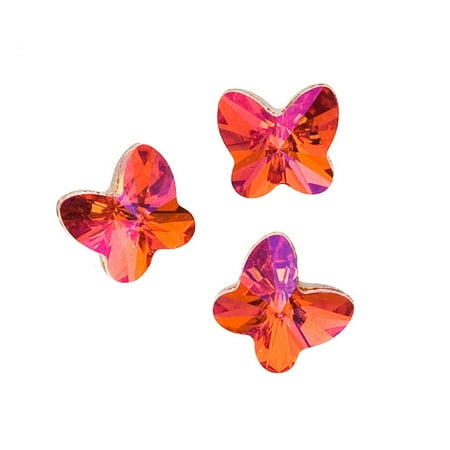- Swarovski Crystal, #4748 Rivoli Butterfly Fancy Stones 5mm, 6 Pieces, Crystal Astral Pink