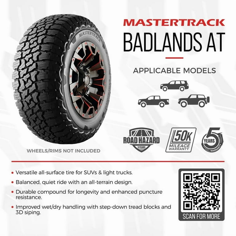 Mastertrack Badlands AT All Terrain LT265/75R16 10 Ply E 123S SUV