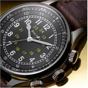 Bulova Mens Military Automatic Brown Leather Strap Watch 96A245