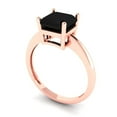 thumbnail image 2 of Clara Pucci 14K Rose Gold Solid Gold Onyx Solitaire Anniversary Ring for Women - 2 cttw Asscher Cut, 2 of 8