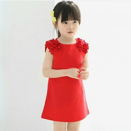 

Clearance Girl s Summer Dress Sleeveless Princess Vest Dress Baby Kids Party dress Cute Shift Dress for 4-14T Kids