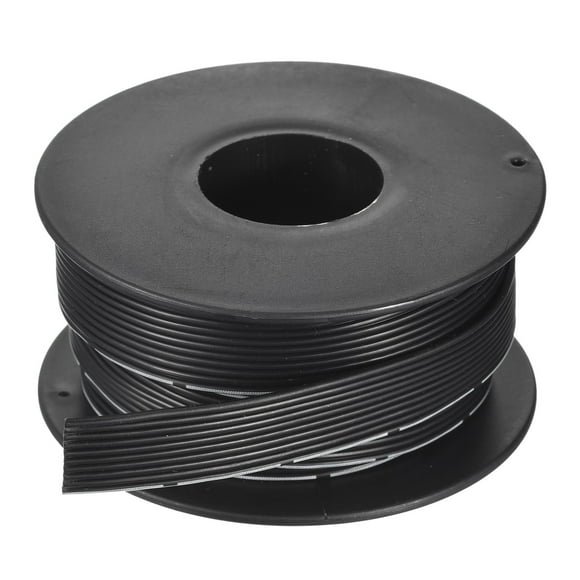 Unique Bargains 28AWG Silicone Ribbon Cable 10Pin 28 Gauge Flat Cable Flexible Silicone Wire 3m/9.8ft Black Tinned Copper Wire