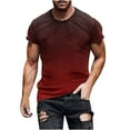 thumbnail image 1 of FAIWAD Men's Gradient Short Sleeve Tops Round Neck Summer T-Shirt Trendy Loose Pullover Tops, 1 of 6