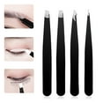 thumbnail image 2 of Juego de Pinzas - Pinzas Profesionales de Acero Inoxidable para Cejas - Gran Precisión para Depilación de Vello Facial, Astillas y Encarnados (Negro), 2 of 5