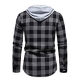 thumbnail image 4 of Rloper-Lop Flannel Plaid Hooded Shirts for Men Long Sleeve Button Down Hoodies Regular Fit Lightweight Coats Mens Fashion Drastring Sports Jackets, 4 of 9