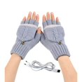 thumbnail image 5 of SSZMDLB under $5 USB Heating Gloves, Half Finger Flip Fleece Lining, Knitted Winter Warm Glove, Palm Back Hand Warmer, Rechargeable for Office, Outdoor, Commute, Travel, Cold Weather, 5 of 5