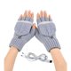 thumbnail image 5 of Guantes calefactables USB de medio dedo con parte superior abatible y ribete de vellón suave, alimentación USB de 5 V, calefacción de doble cara para manos, control de temperatura de 3 velocidade, 5 of 9