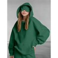 thumbnail image 5 of Women Hoodies with Eye Mask Oversized Long Sleeve Comfy Casual Basic Pullover Sweatshirts Fall Outfits Y2K Clothes Dark Green XXL, 5 of 8