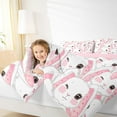 thumbnail image 4 of jejeloiu Cute Rabbit Full Size Comforter Sets,Kawaii Loves Pattern Bedding Comforter Set,White Pink Bedding Sets For Girls,Breathable Home Decor Reversible,3-Piece, 4 of 8